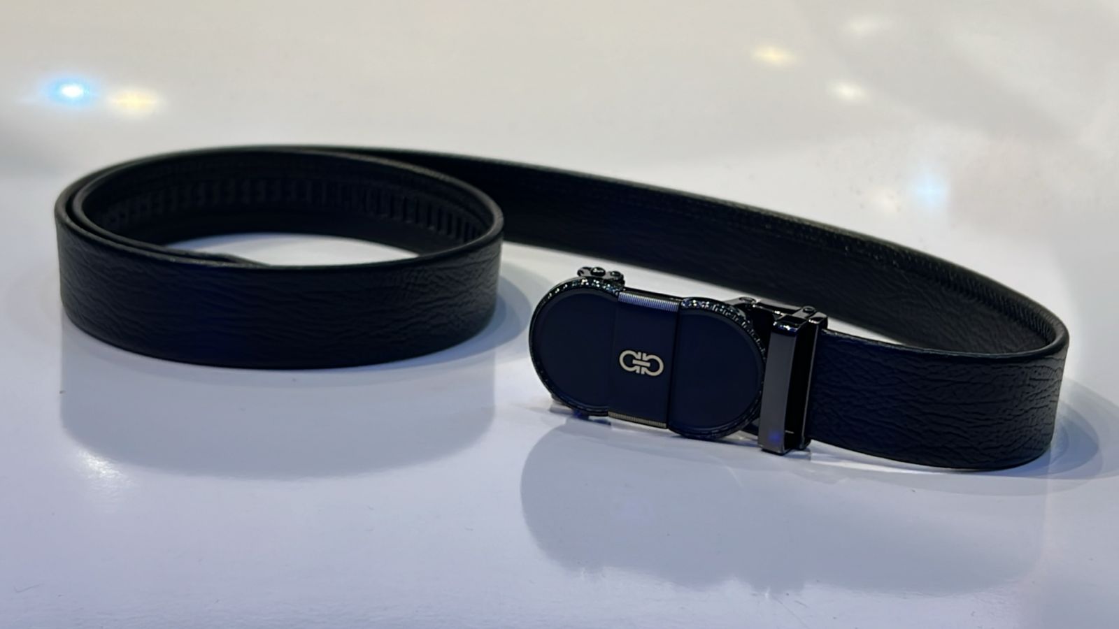 Ferragamo Classic Black Leather Belt